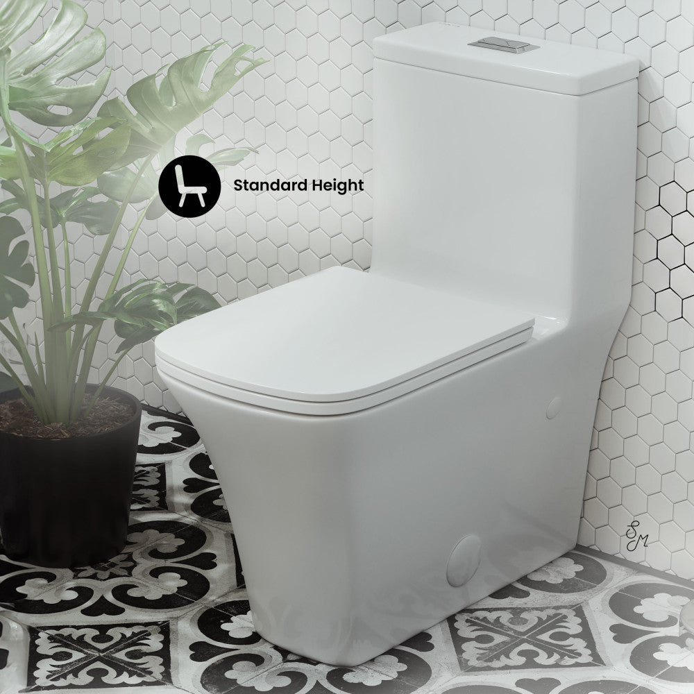 Swiss Madison Eclair One-Piece Square Toilet Dual-Flush 0.8/1.28 gpf
