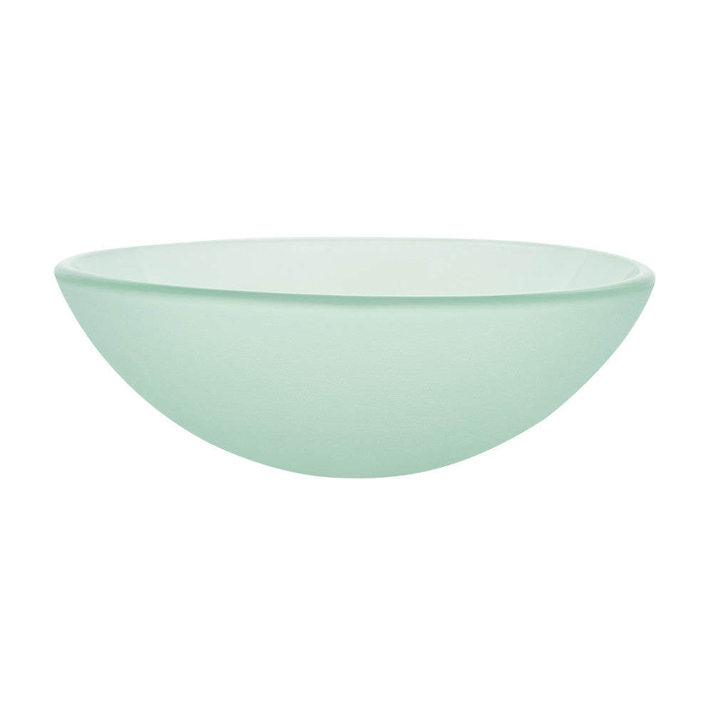 Swiss Madison Cascade 16.5 Color Glass Vessel Sink with Faucet, Frost
