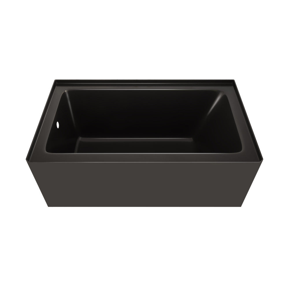 Swiss Madison Voltaire 54 x 30 Skirted Left Drain Soaking Apron Bathtub in Glossy Black