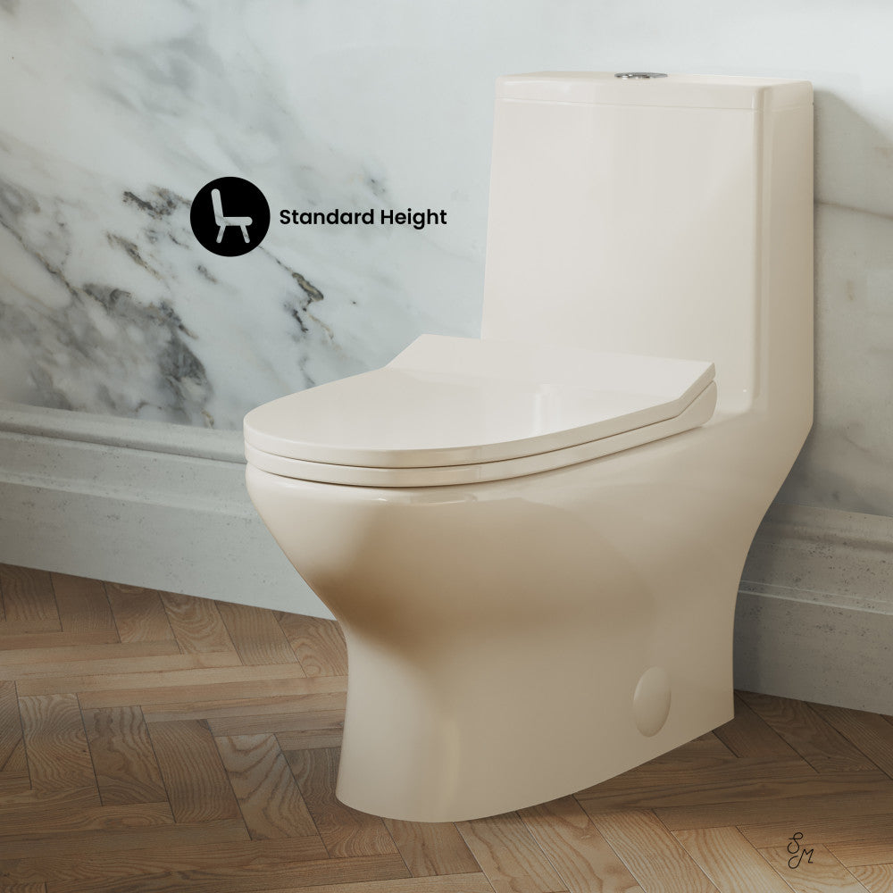 Swiss Madison Ivy One Piece Toilet Dual Vortex Flush 1.1/1.6 gpf in Bisque