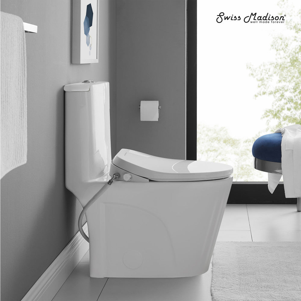 Swiss Madison St. Tropez One-Piece Elongated Toilet Vortex Dual-Flush 1.1/1.6 gpf with Smart Seat Bidet Option 1