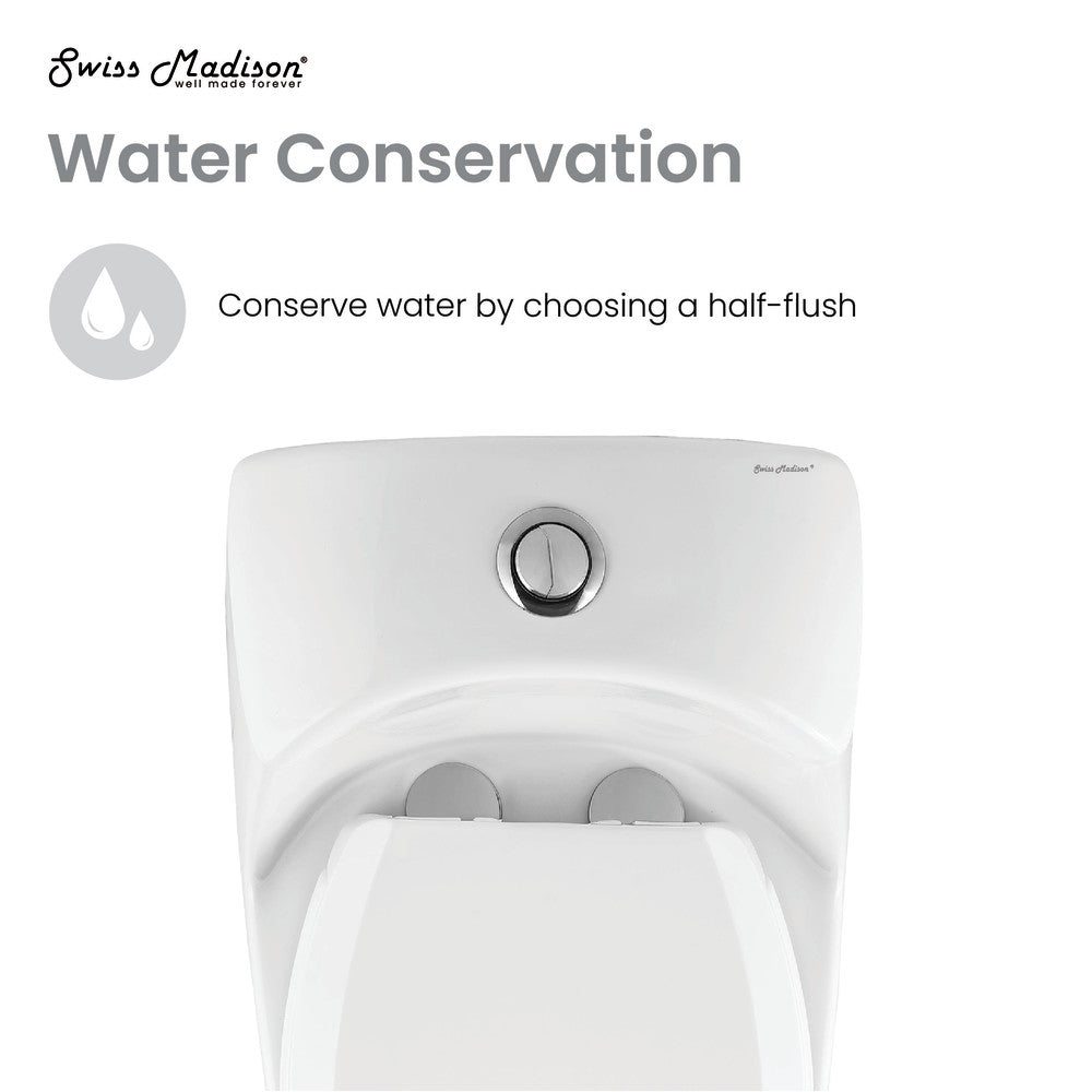 Swiss Madison Chateau One-Piece Elongated Toilet Dual-Flush 1.1/1.6 gpf