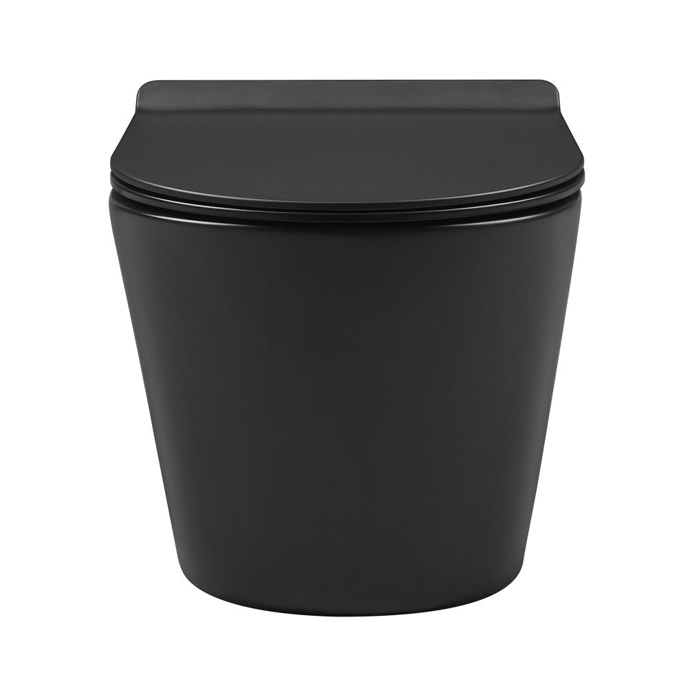 Swiss Madison Calice Wall-Hung Round Toilet Bowl in Matte Black