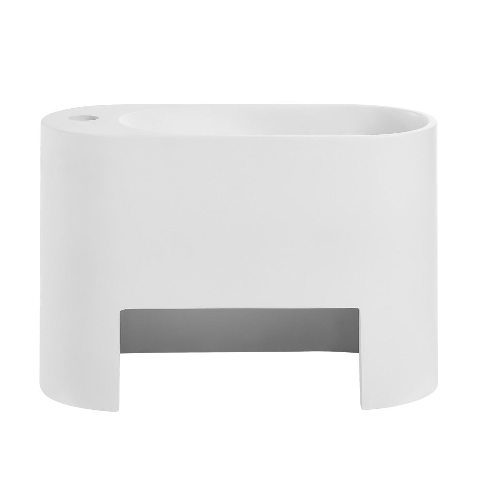 Swiss Madison Terre 18" Right Side Faucet Wall-Mount Bathroom Sink in White