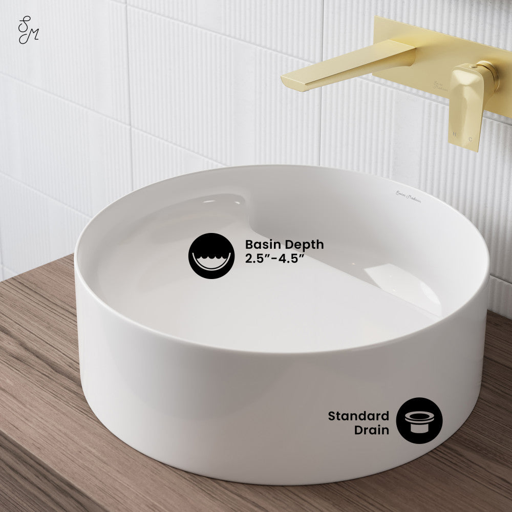 Swiss Madison Beau 16.5" Round Vessel Bathroom Sink