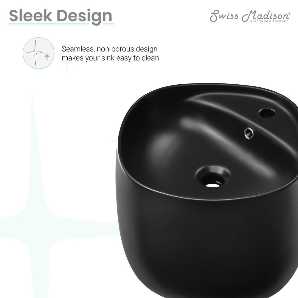 Swiss Madison Ivy Wall-Mount Sink in Matte Black