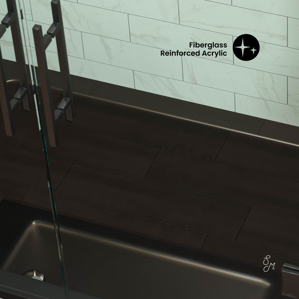 Swiss Madison Voltaire 48" x 32" Reversible Drain Drop-In Bathtub in Matte Black