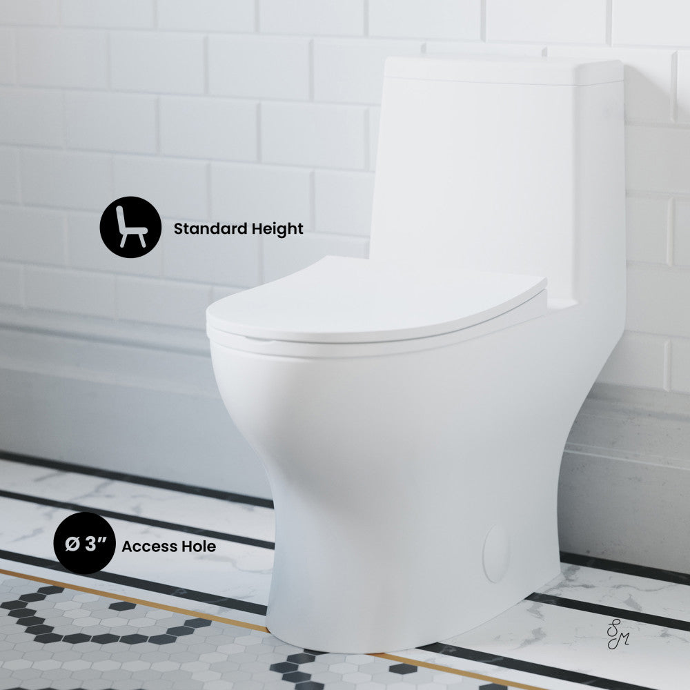 Swiss Madison Ivy One-Piece Elongated Toilet Left Side Flush, 10" Rough-In 1.28 gpf