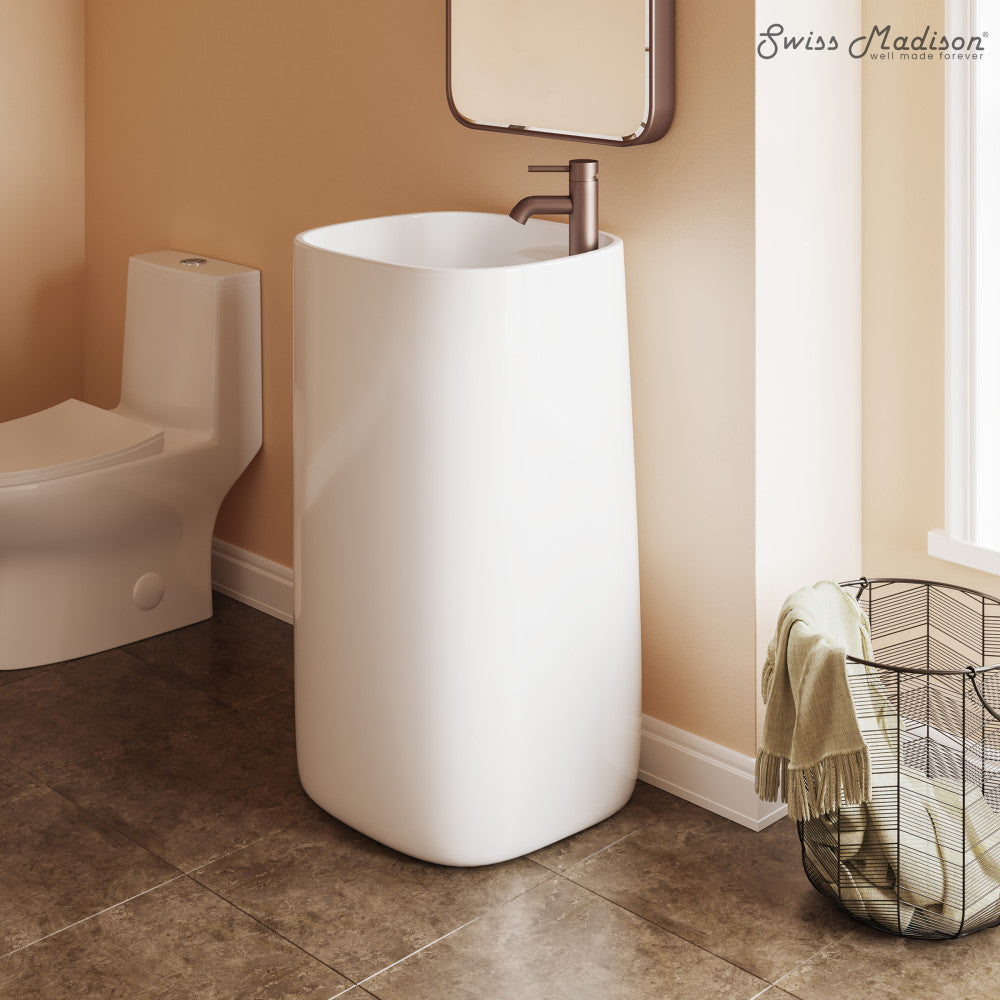 Swiss Madison Ivy One Piece Pedestal Sink