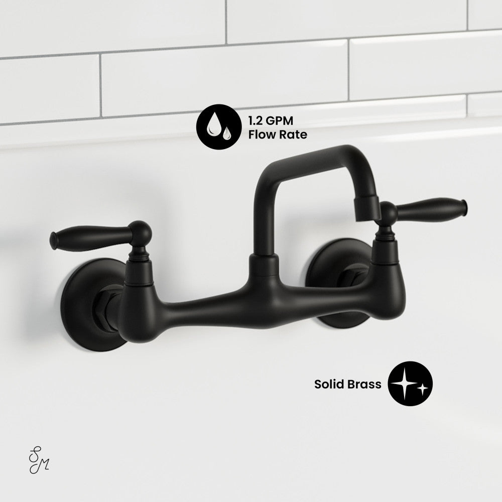 Swiss Madison Loire Wall-Mounted Faucet in Matte Black