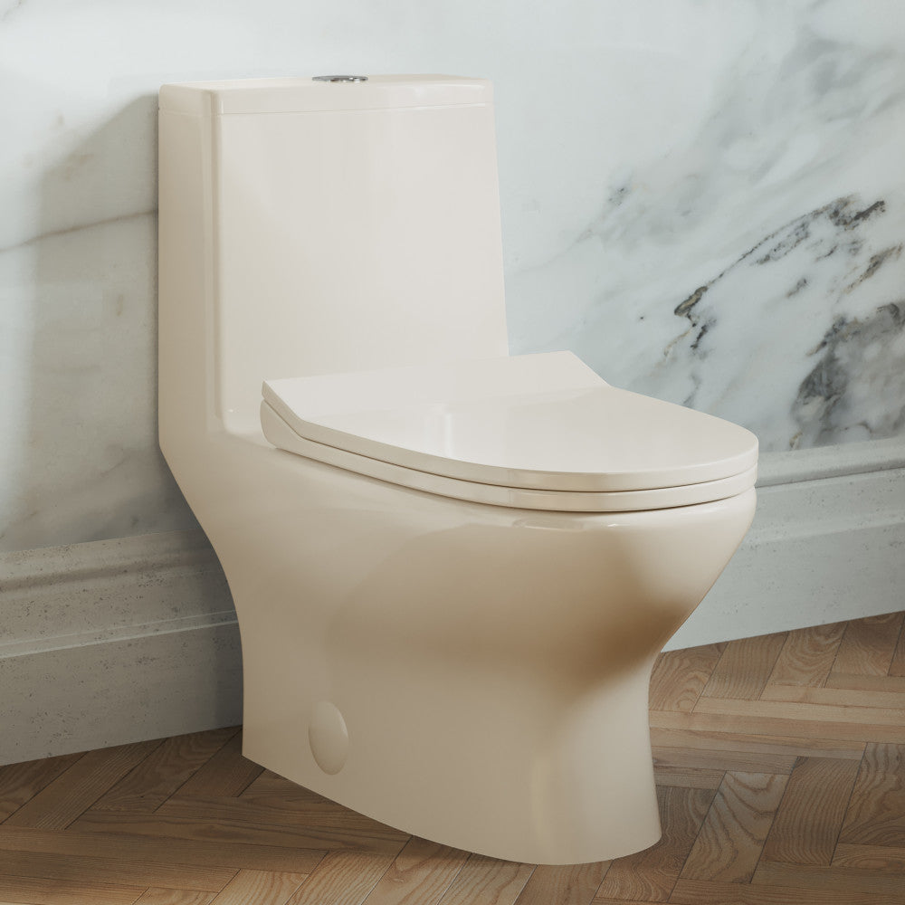 Swiss Madison Ivy One Piece Toilet Dual Vortex Flush 1.1/1.6 gpf in Bisque