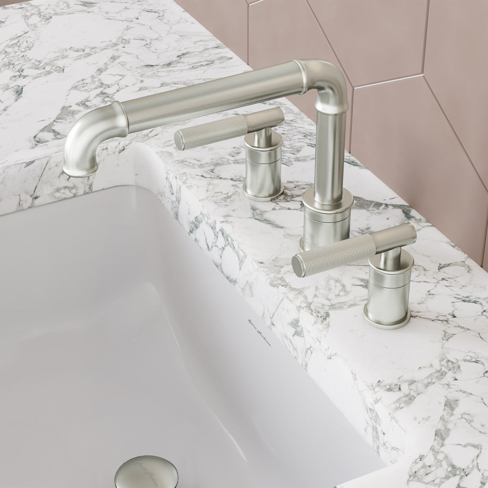 Swiss Madison Avallon 8 in. Widespread, Sleek Handle, Bathroom Faucet in Brushed Nickel
