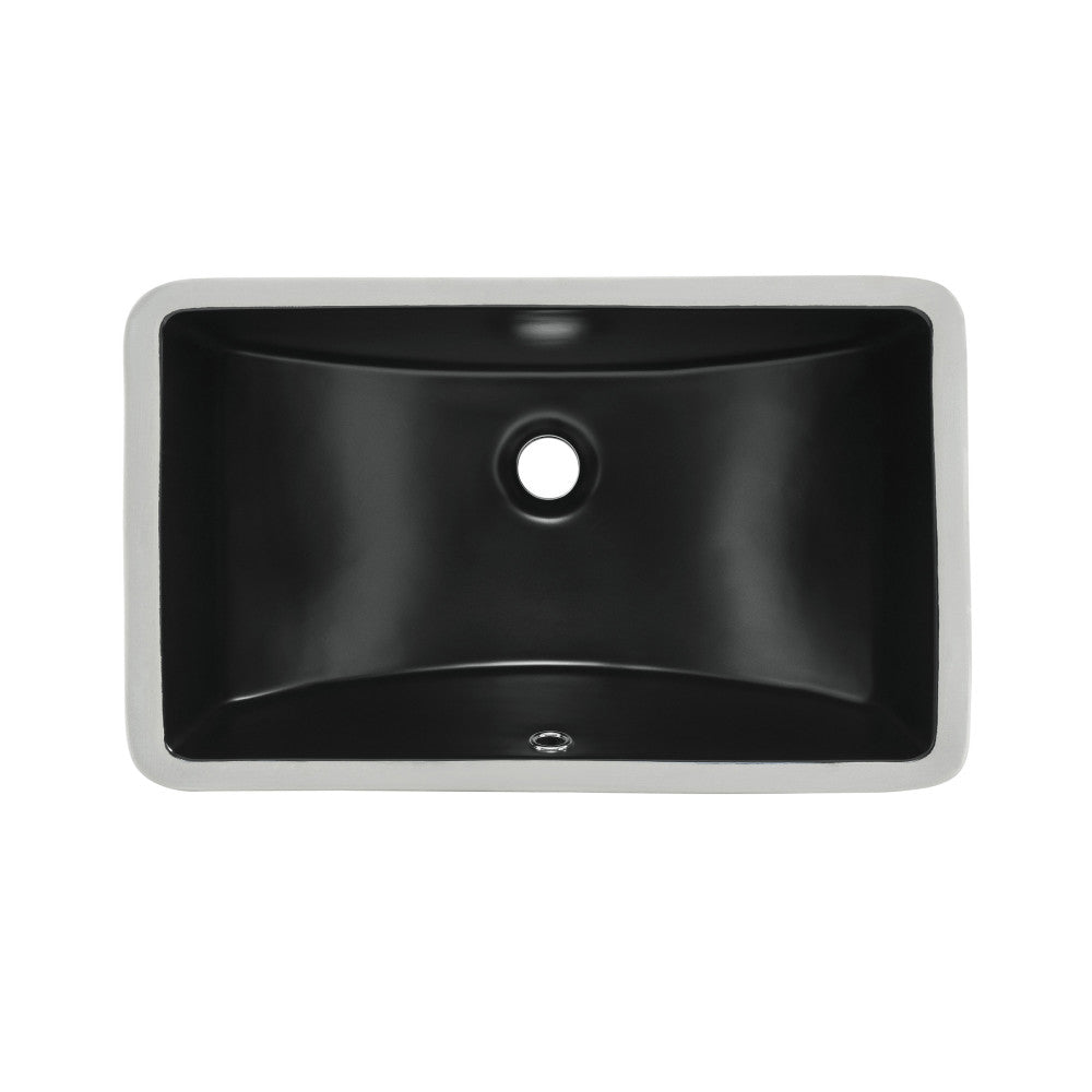 Swiss Madison Plaisir 22" Ceramic Undermount Bathroom Sink in Matte Black