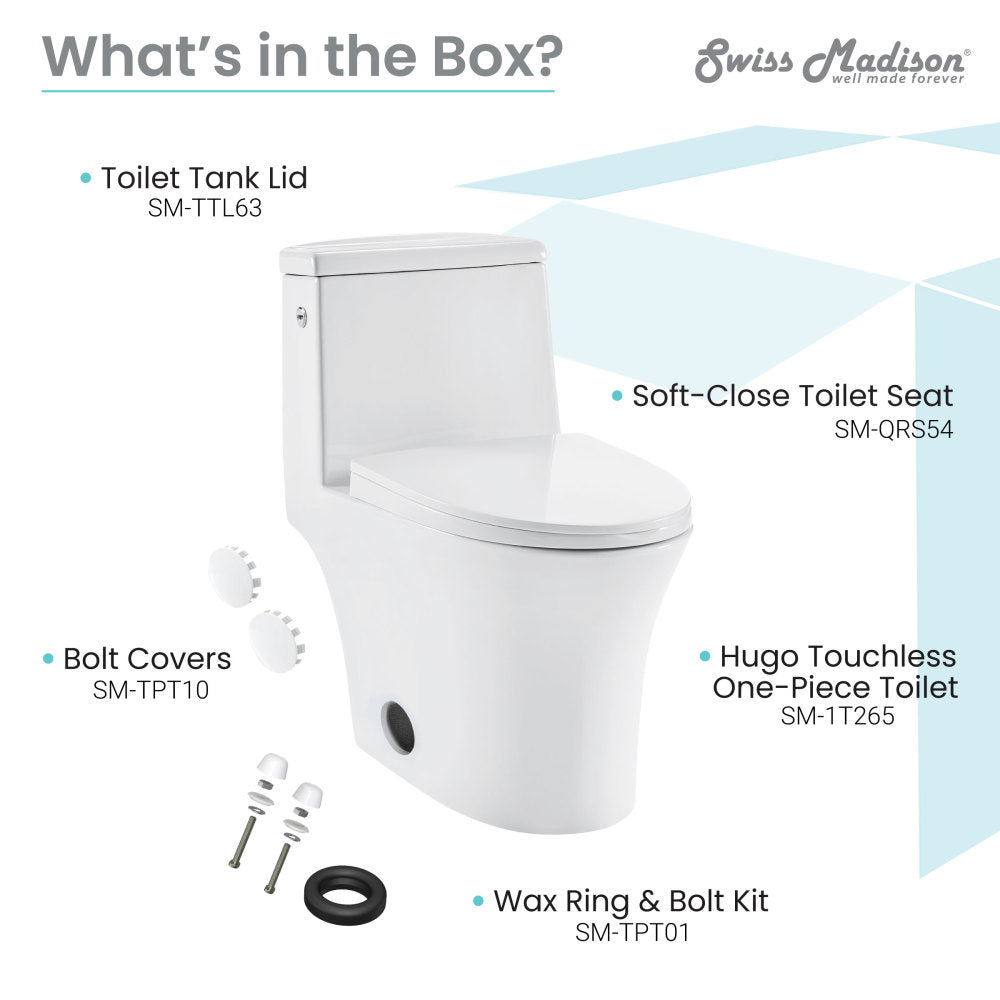 Swiss Madison Hugo One-Piece Elongated Toilet Dual-Flush 1.1/1.6 gpf, Touchless