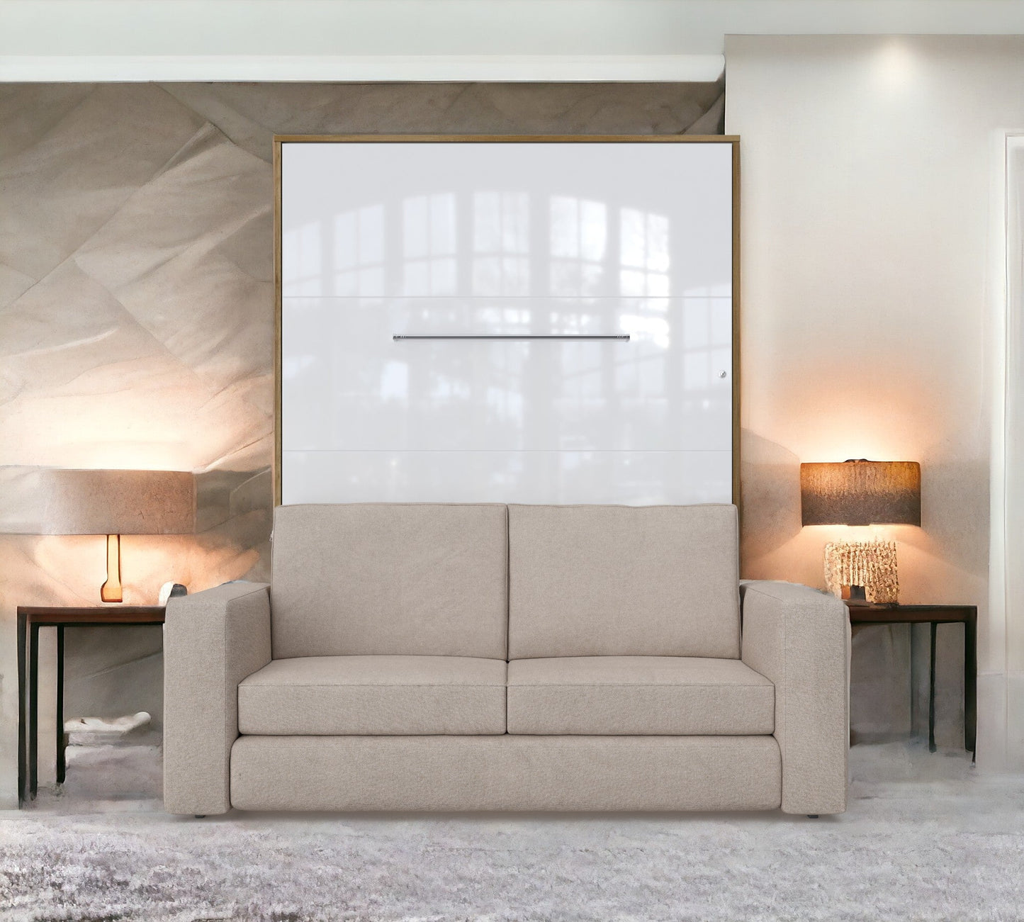 Maxima House Vertical Murphy bed Invento European Full XL with Sofa