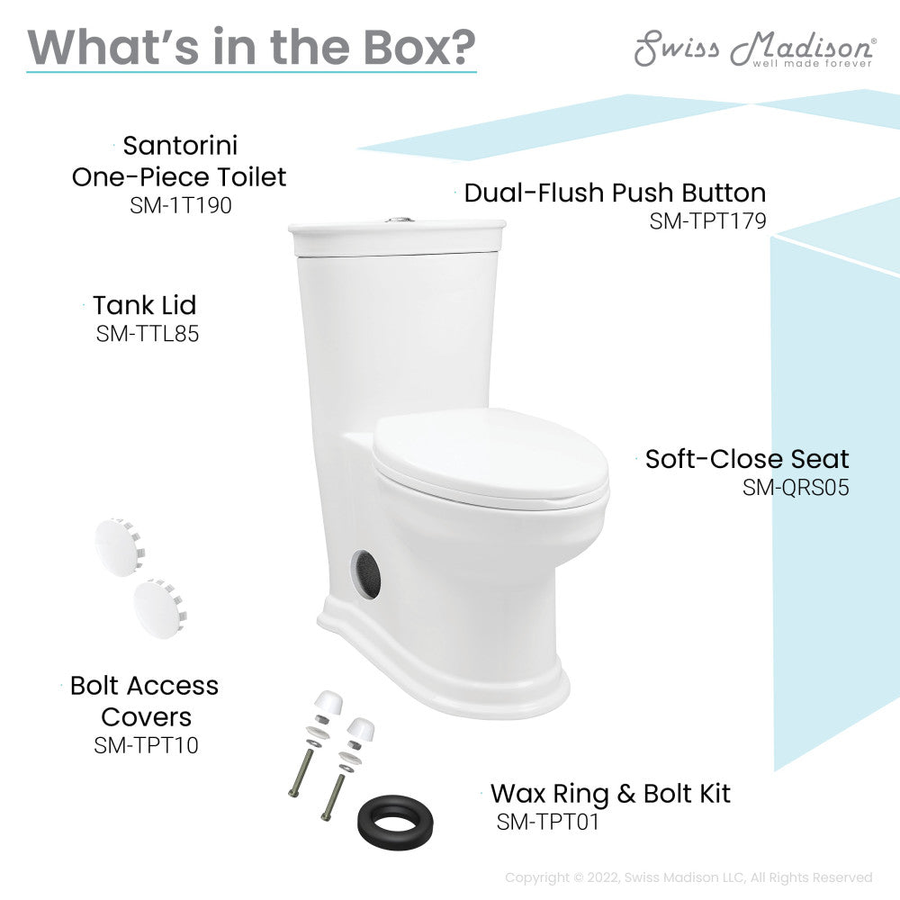 Swiss Madison Santorini One-Piece Elongated Toilet Dual-Flush 1.1/1.6 gpf