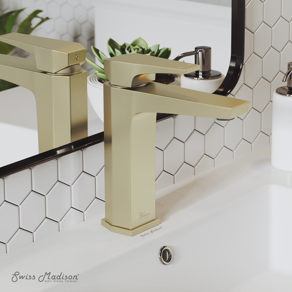 Swiss Madison Voltaire Single Hole, Single-Handle, Bathroom Faucet in Brushed Gold
