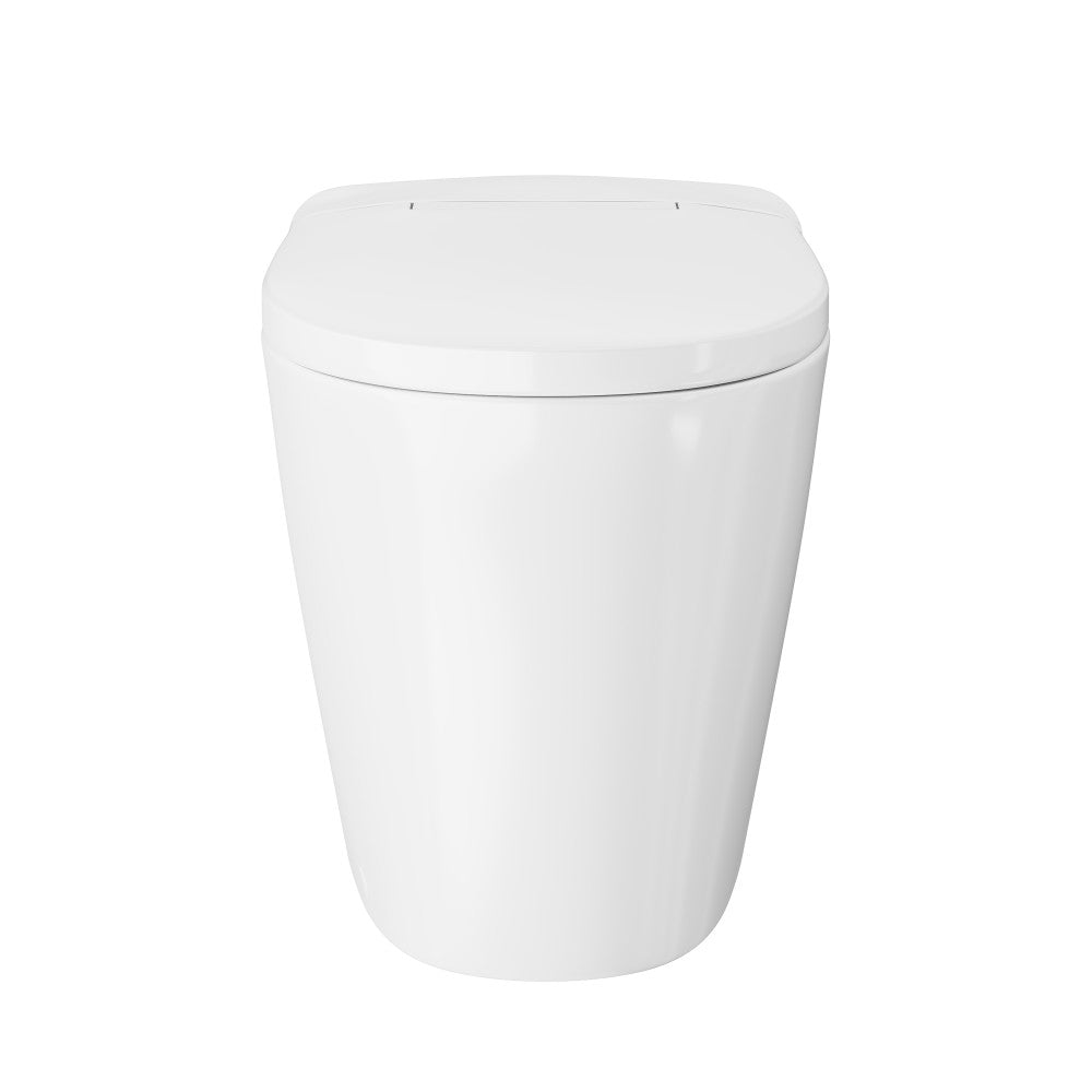 Swiss Madison Hugo H Power Flush Tankless Toilet 12" Rough-in 1.1 GPF Non-Electric ADA Toilet with Integrated Tank in Glossy White