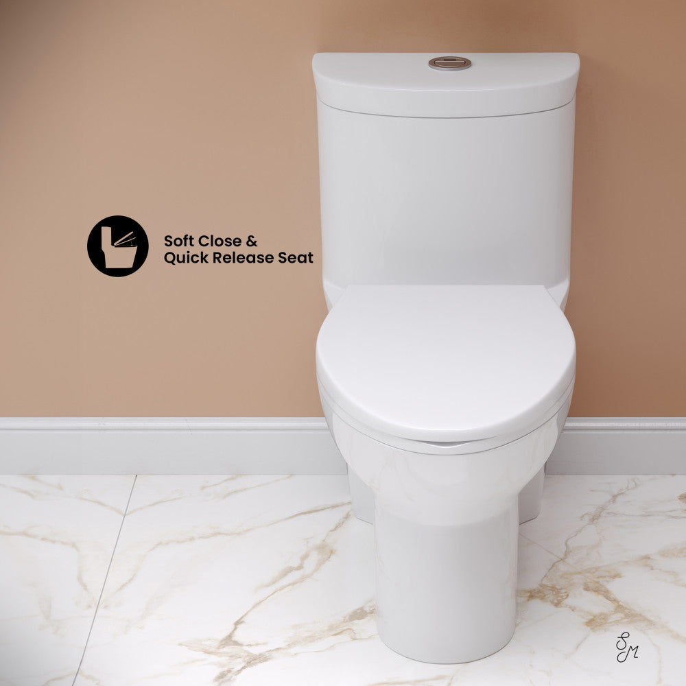 Swiss Madison Sublime One Piece Elongated Toilet with Touchless Retrofit Dual Flush 1.1/1.6 gpf