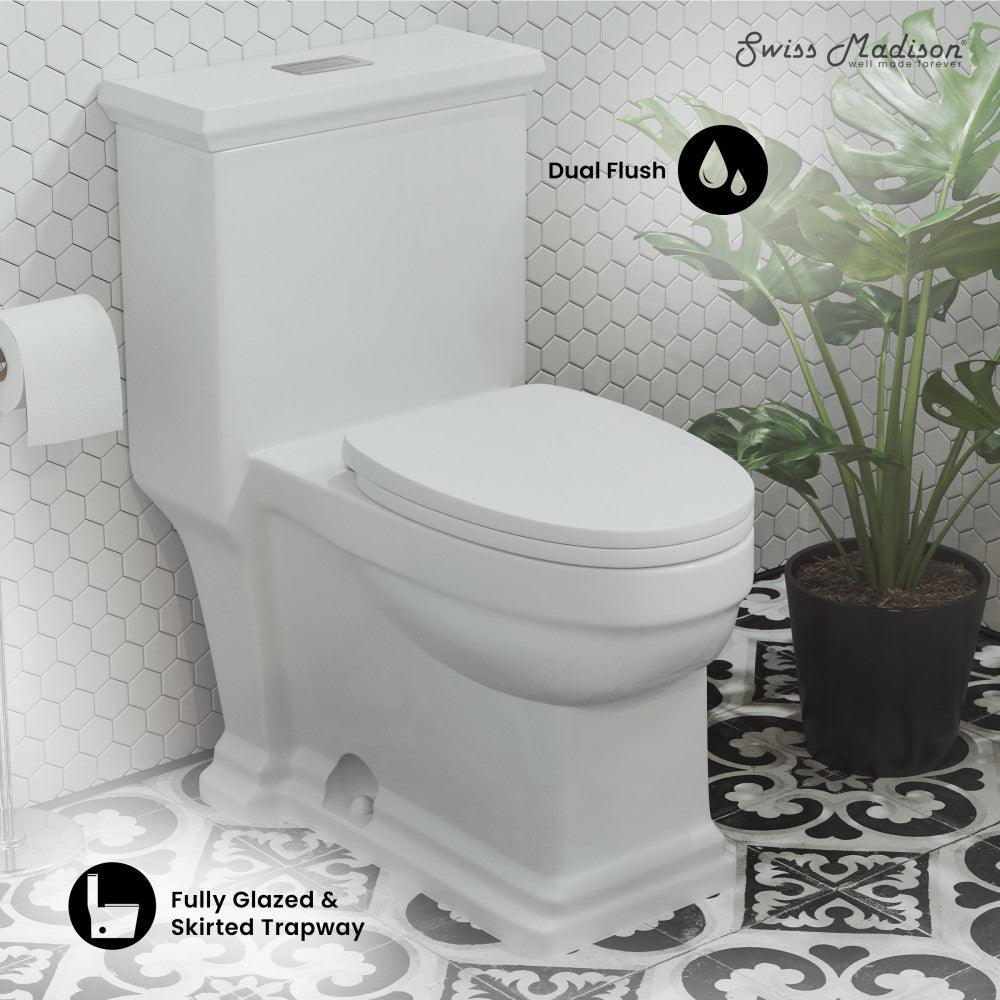 Swiss Madison Voltaire One-Piece Elongated Toilet Dual-Flush 1.1/1.6 gpf