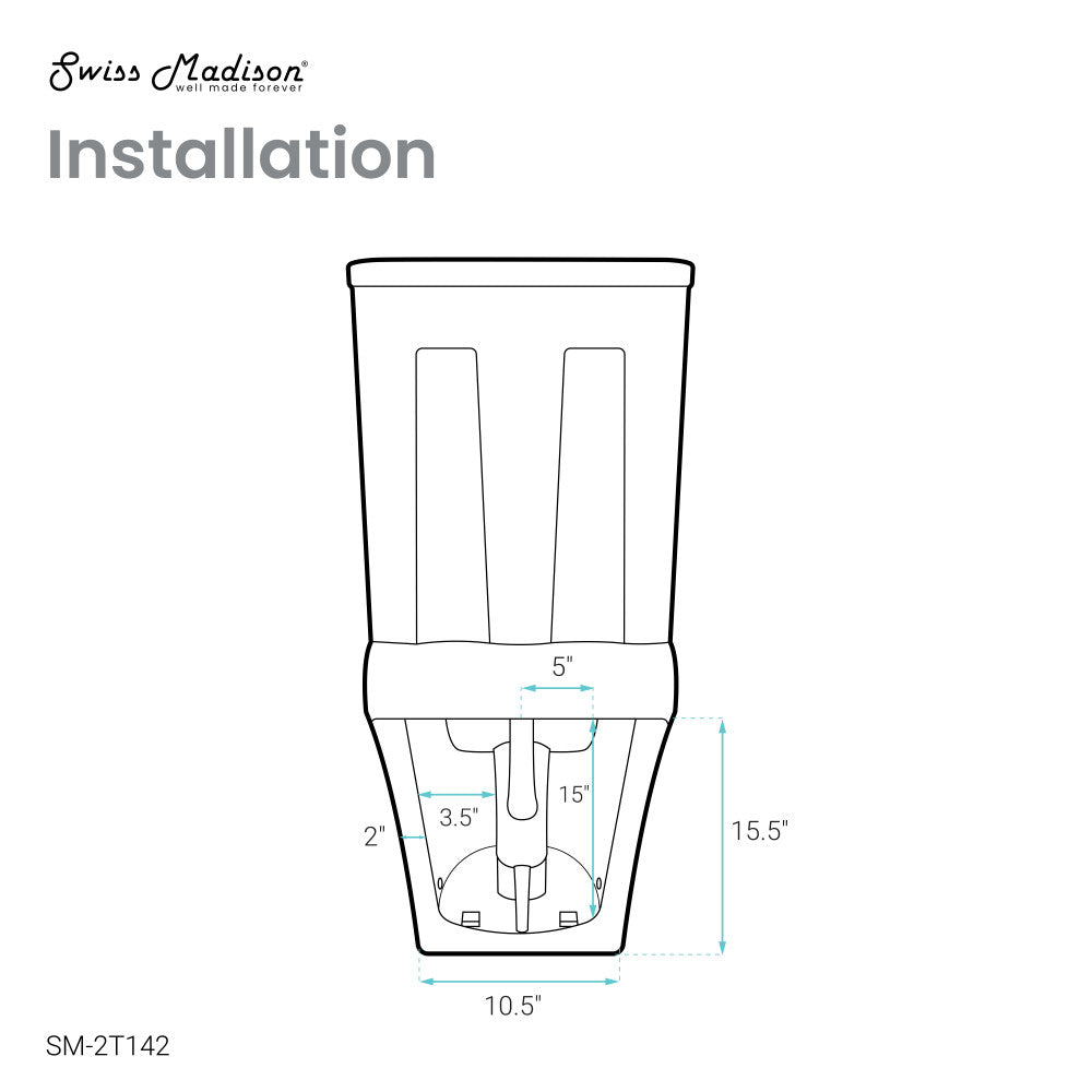 Swiss Madison Lamarck Two-Piece Elongated Toilet Dual-Flush 1.1/1.6 gpf