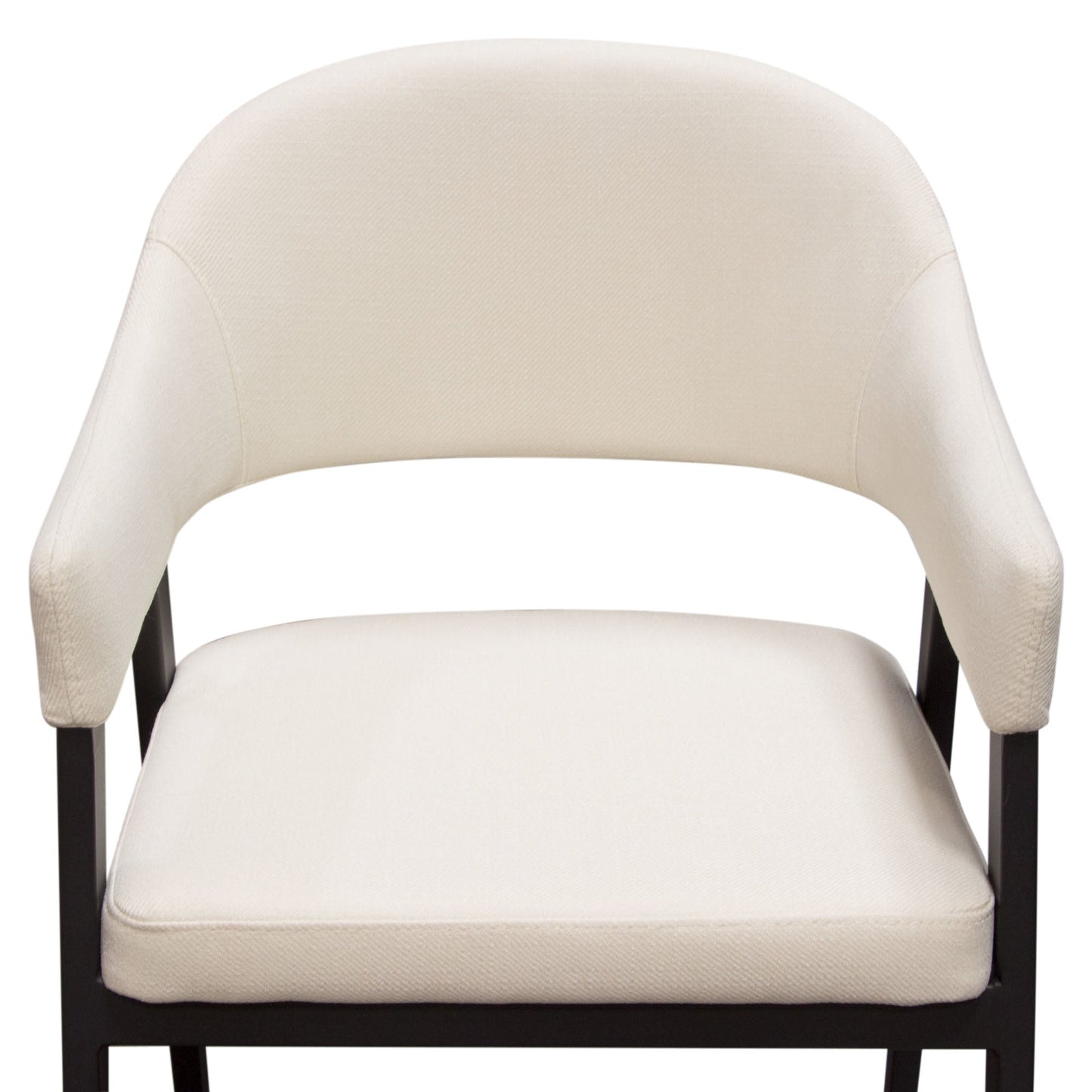 Adele Set of Two Counter Height Chairs in Cream Fabric w/ Black Powder Coated Metal Frame by Diamond Sofa