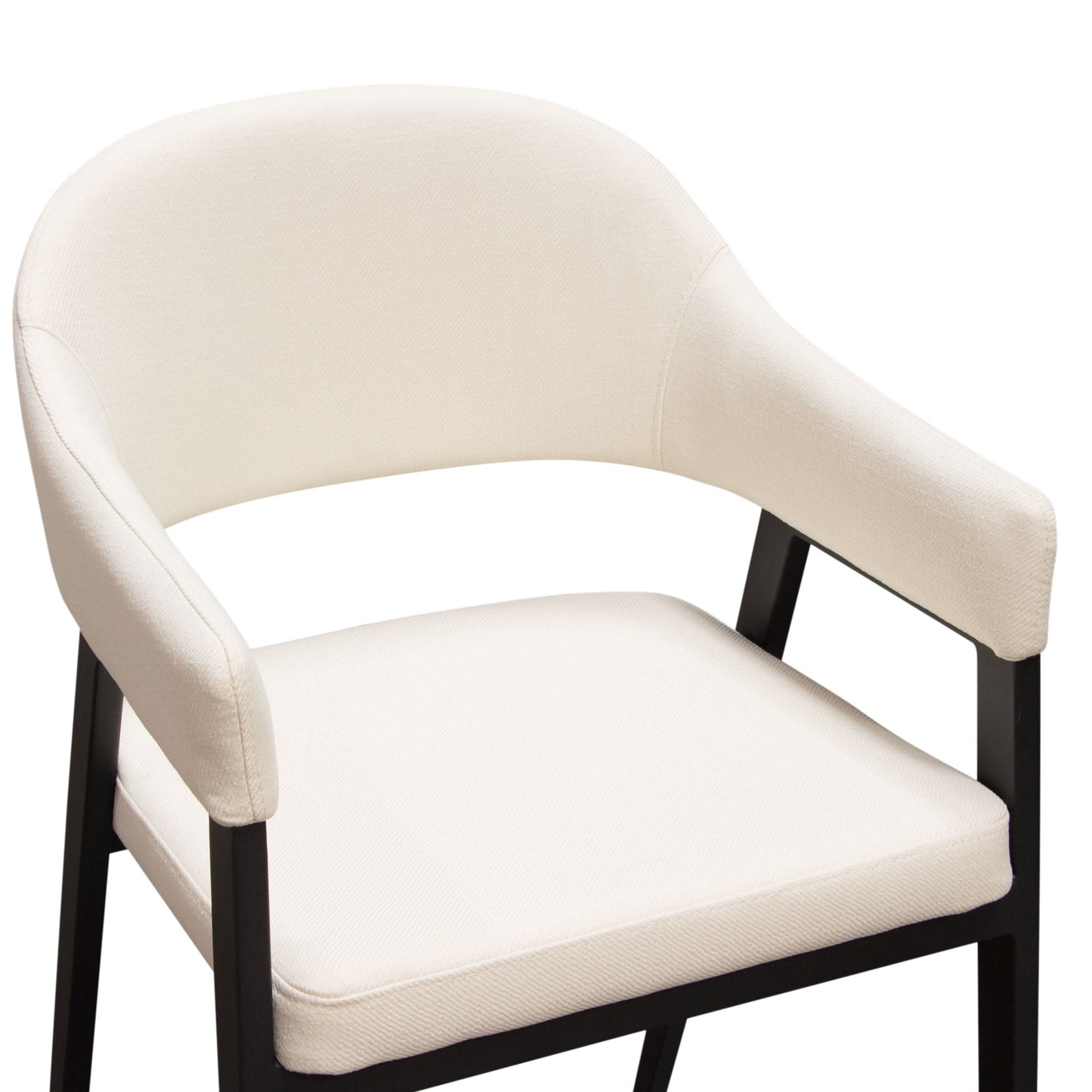 Adele Set of Two Counter Height Chairs in Cream Fabric w/ Black Powder Coated Metal Frame by Diamond Sofa