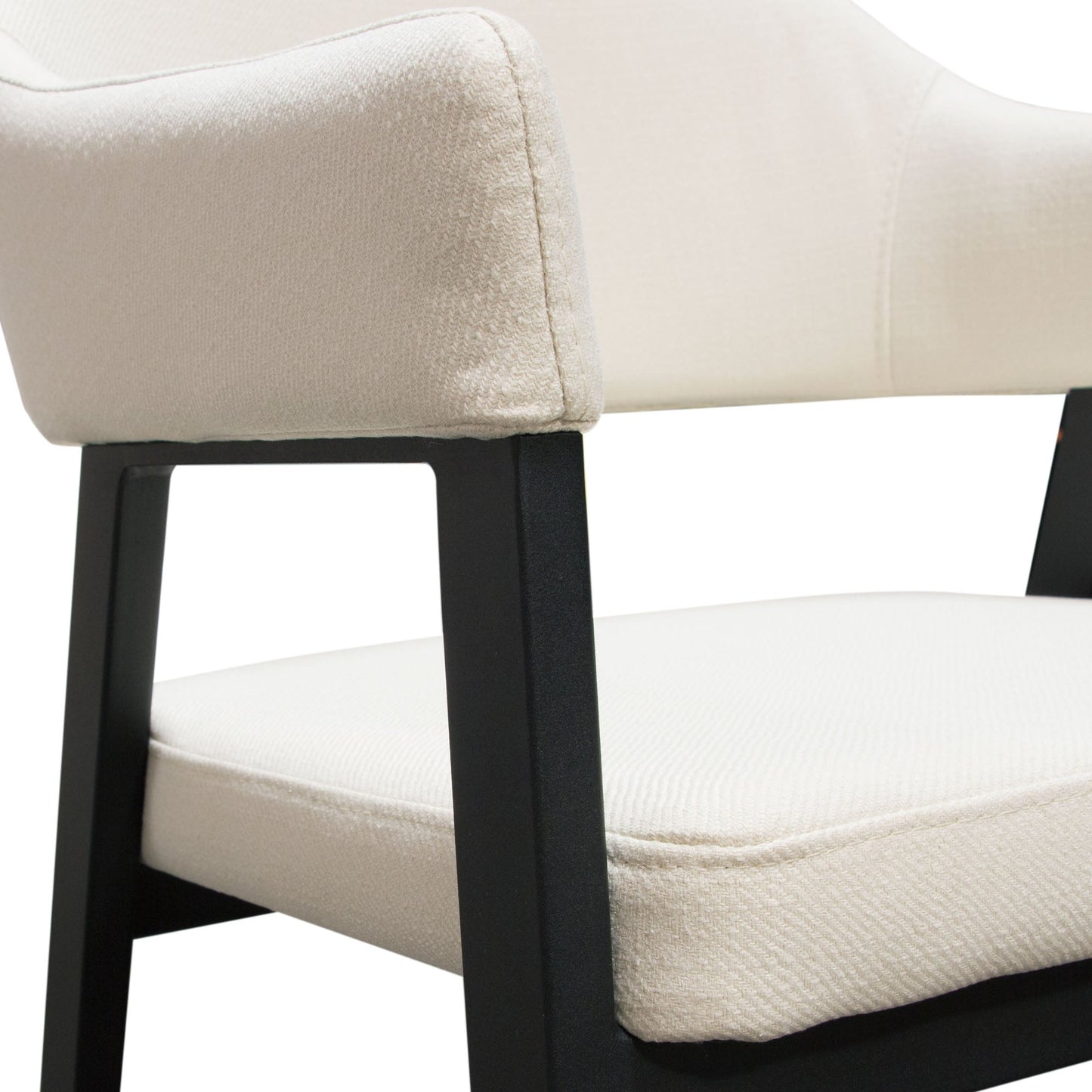 Adele Set of Two Counter Height Chairs in Cream Fabric w/ Black Powder Coated Metal Frame by Diamond Sofa