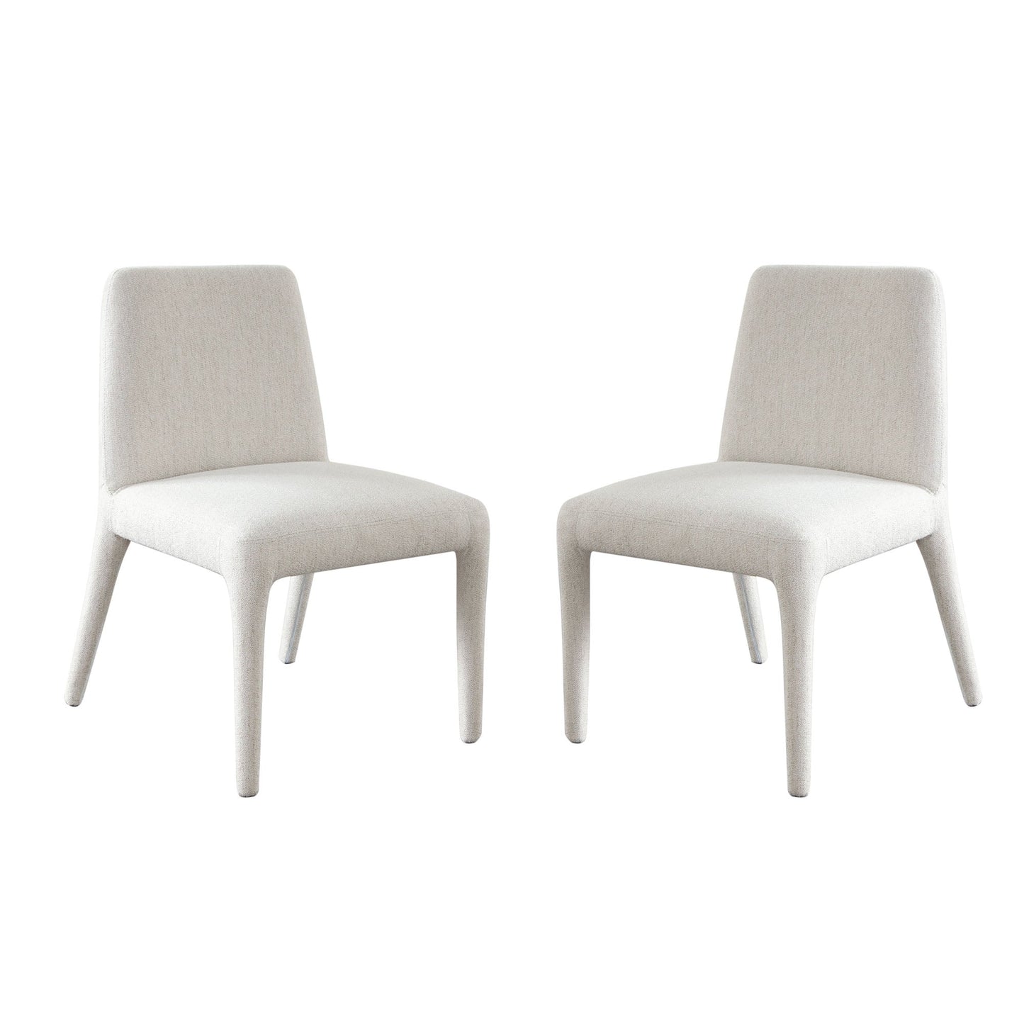 Alba Set of Two Dining/Accent Chairs in Oat Polyester Fabric w/ Wrapped Leg by Diamond Sofa