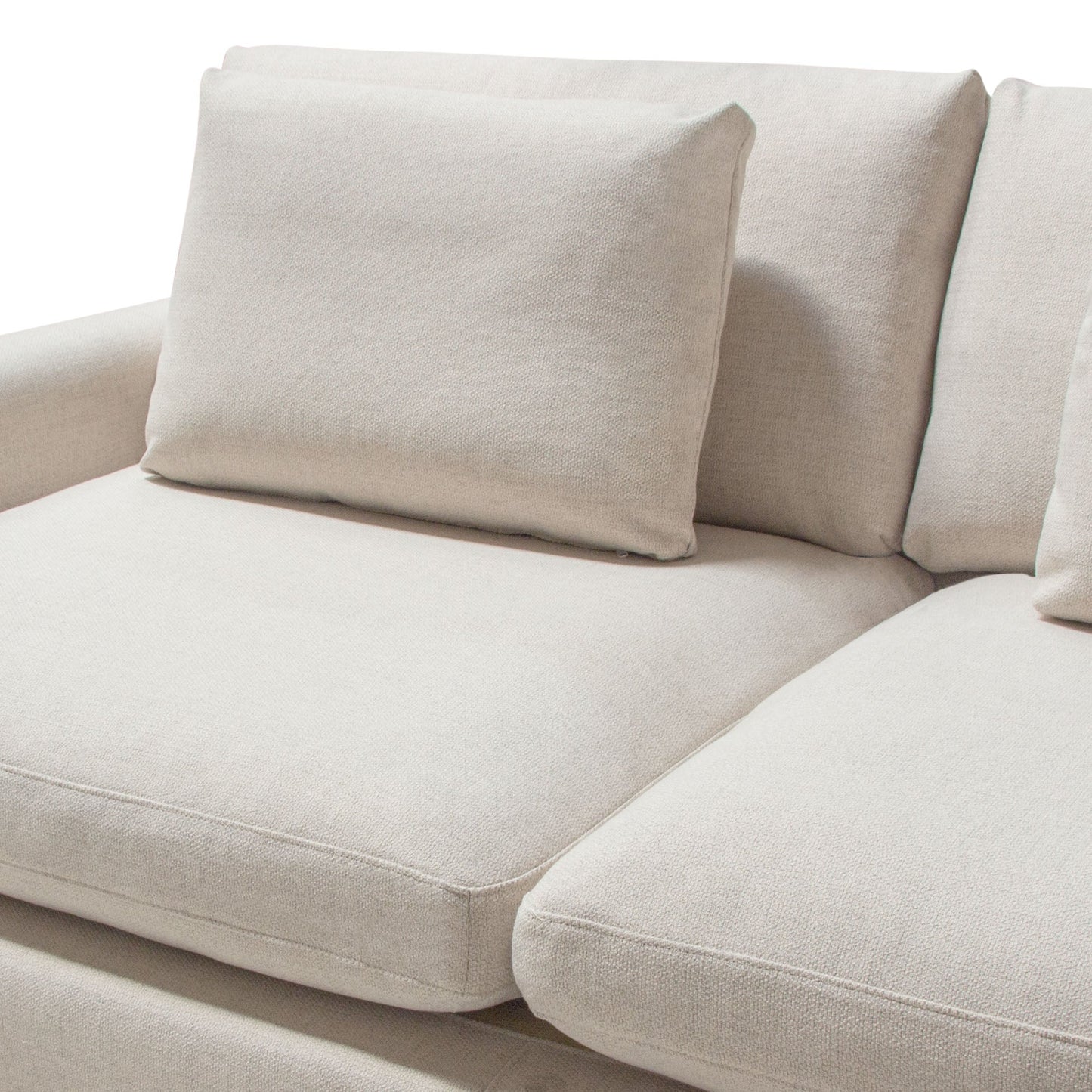 Arcadia 2PC Reversible Chaise Sectional w/ Feather Down Seating in Cream Fabric by Diamond Sofa