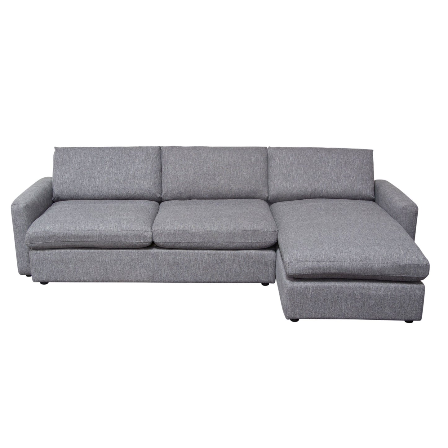 Arcadia 2PC Reversible Chaise Sectional w/ Feather Down Seating in Grey Fabric by Diamond Sofa