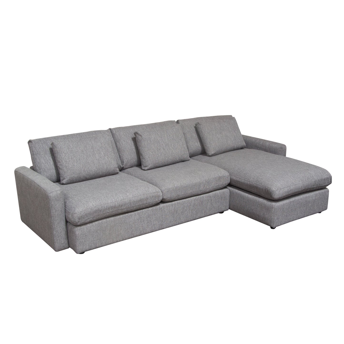 Arcadia 2PC Reversible Chaise Sectional w/ Feather Down Seating in Grey Fabric by Diamond Sofa