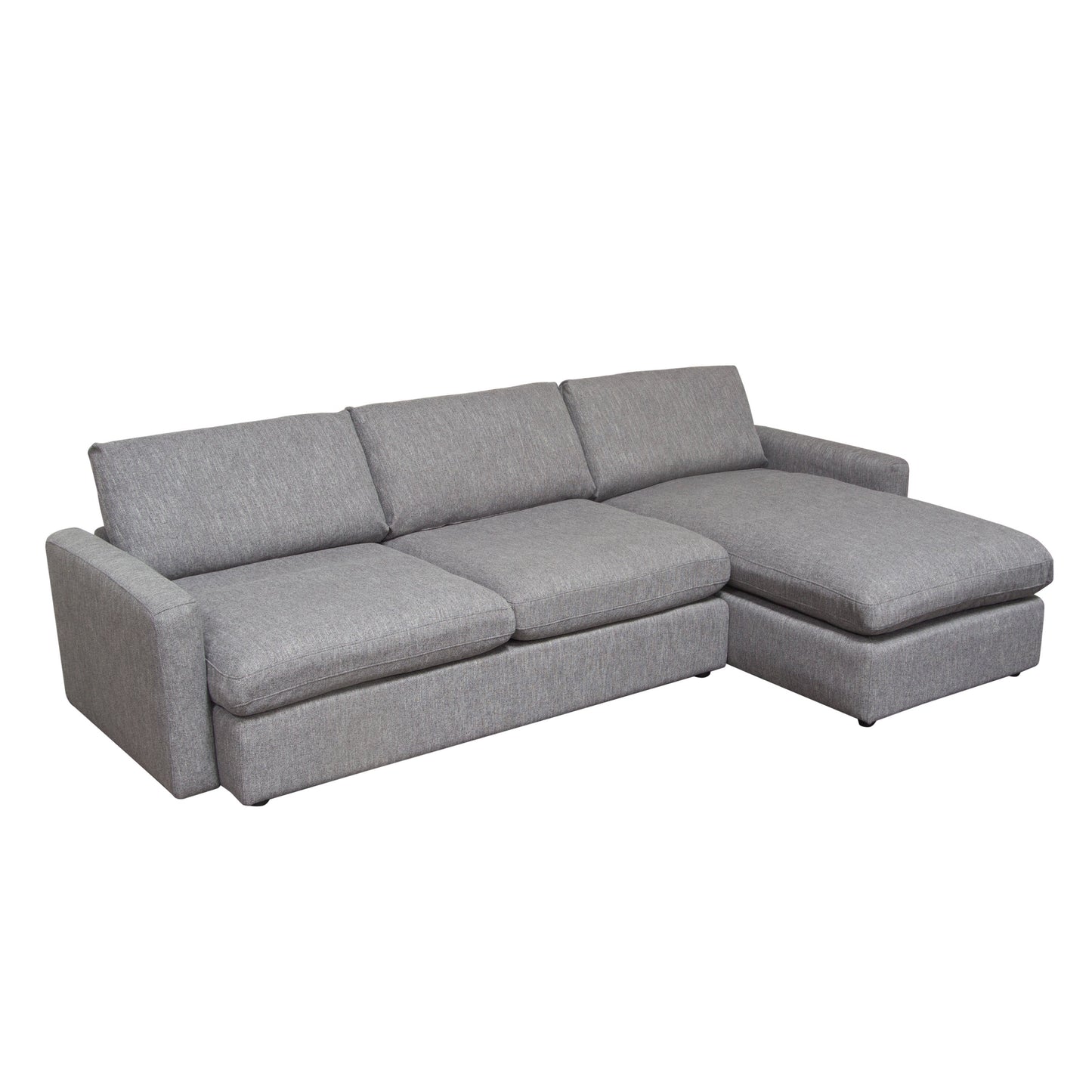 Arcadia 2PC Reversible Chaise Sectional w/ Feather Down Seating in Grey Fabric by Diamond Sofa
