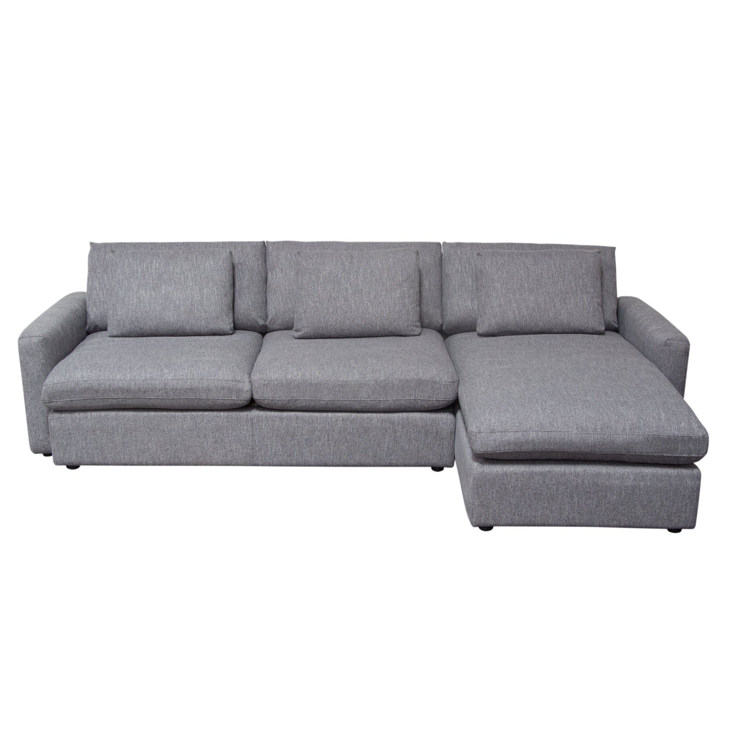 Arcadia 2PC Reversible Chaise Sectional w/ Feather Down Seating in Grey Fabric by Diamond Sofa