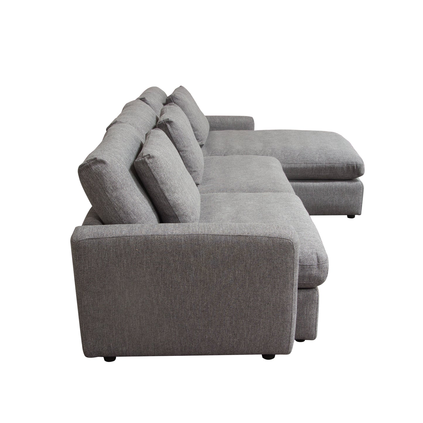 Arcadia 2PC Reversible Chaise Sectional w/ Feather Down Seating in Grey Fabric by Diamond Sofa