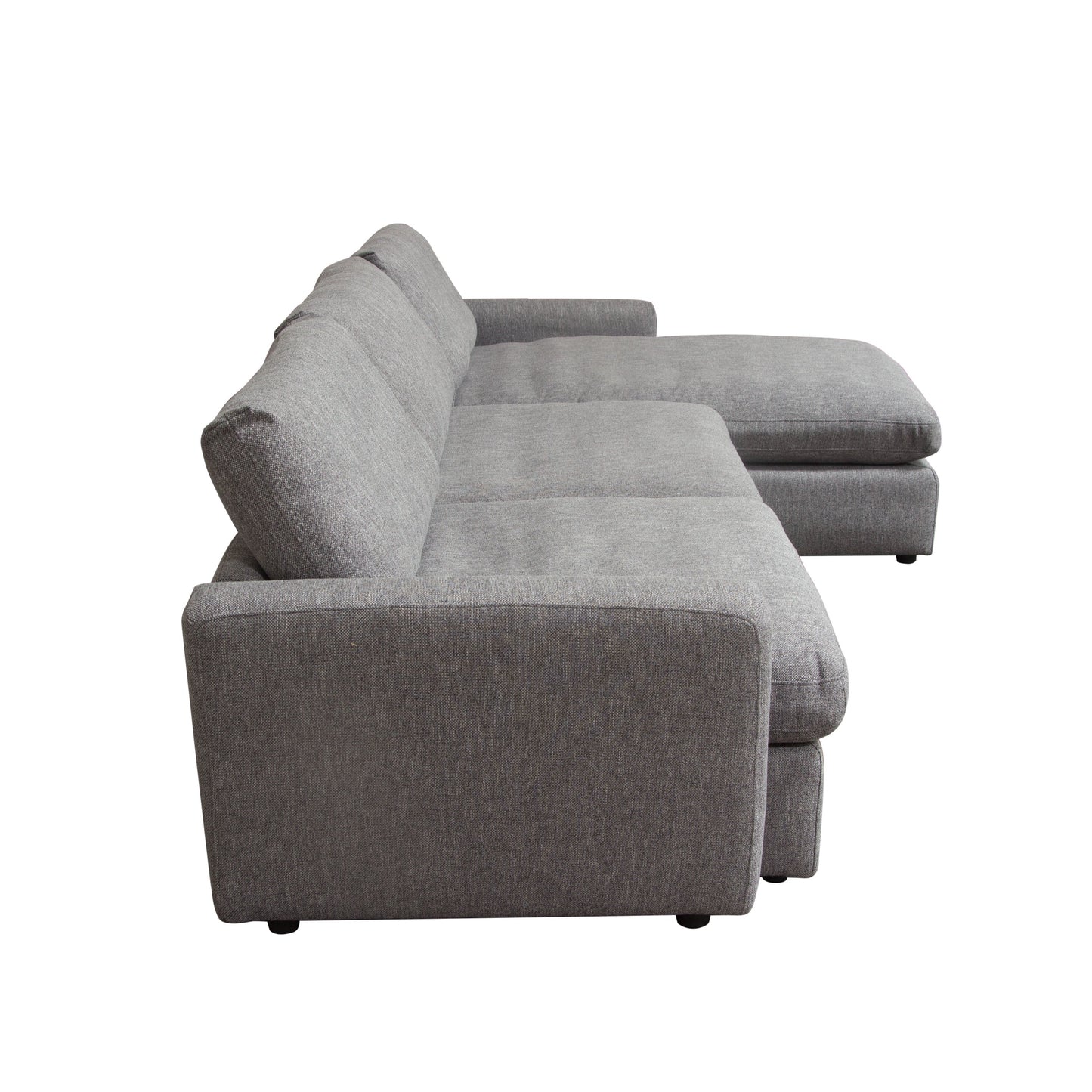 Arcadia 2PC Reversible Chaise Sectional w/ Feather Down Seating in Grey Fabric by Diamond Sofa