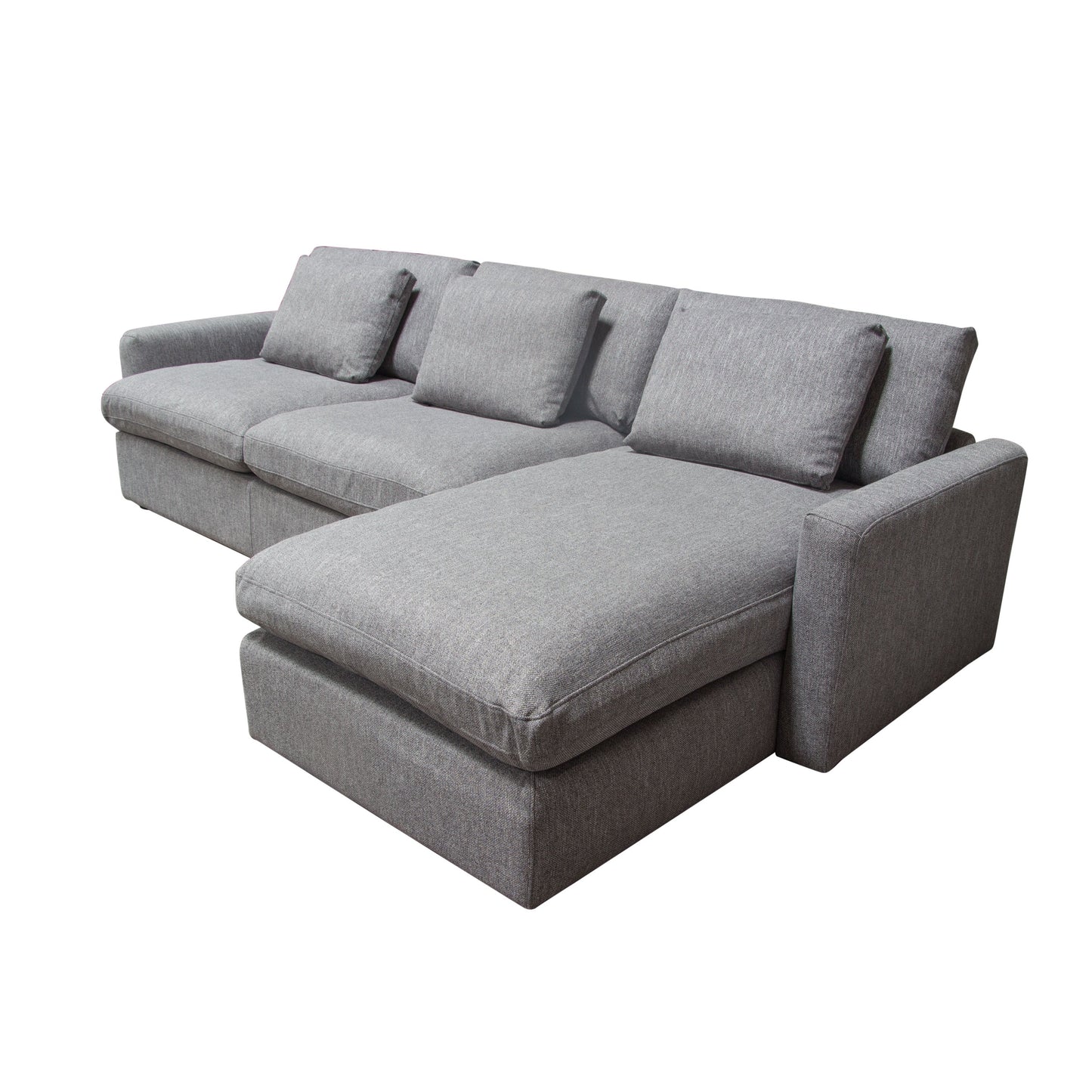 Arcadia 2PC Reversible Chaise Sectional w/ Feather Down Seating in Grey Fabric by Diamond Sofa