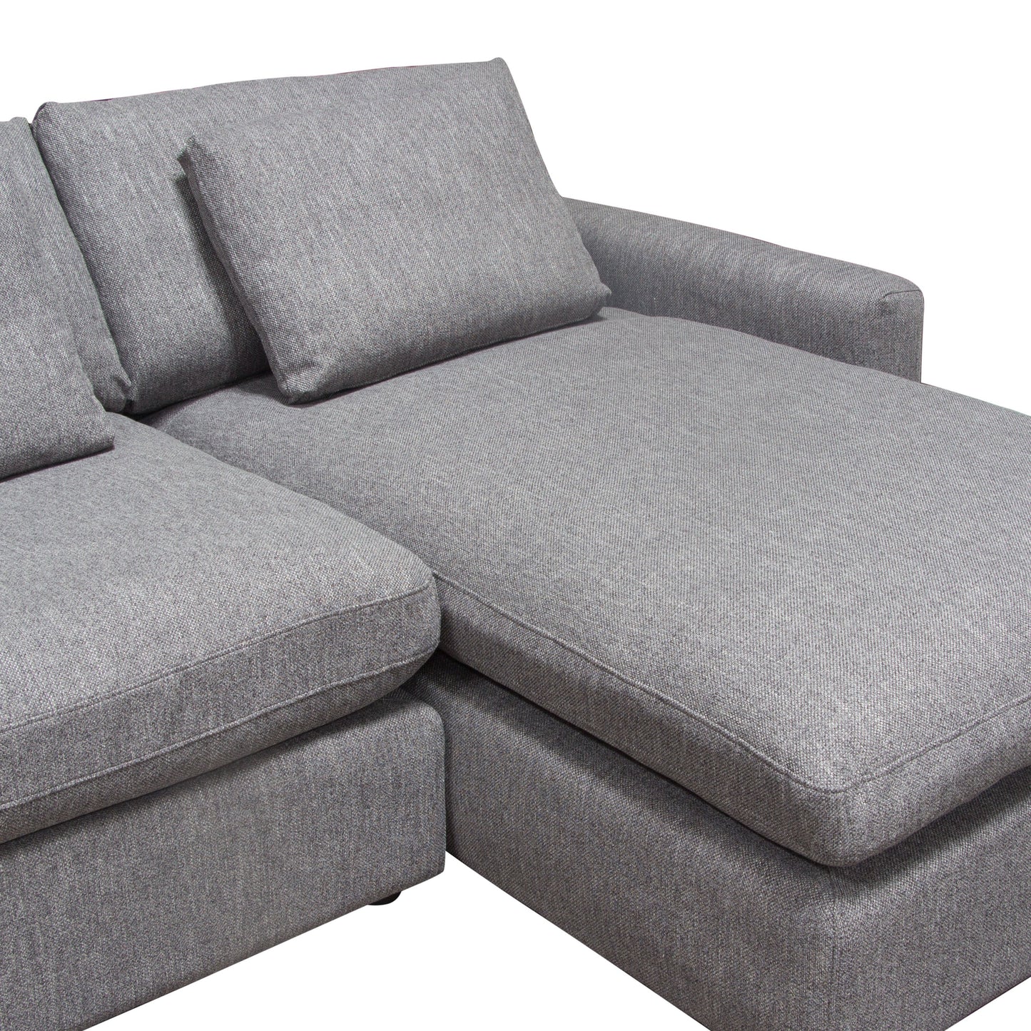 Arcadia 2PC Reversible Chaise Sectional w/ Feather Down Seating in Grey Fabric by Diamond Sofa
