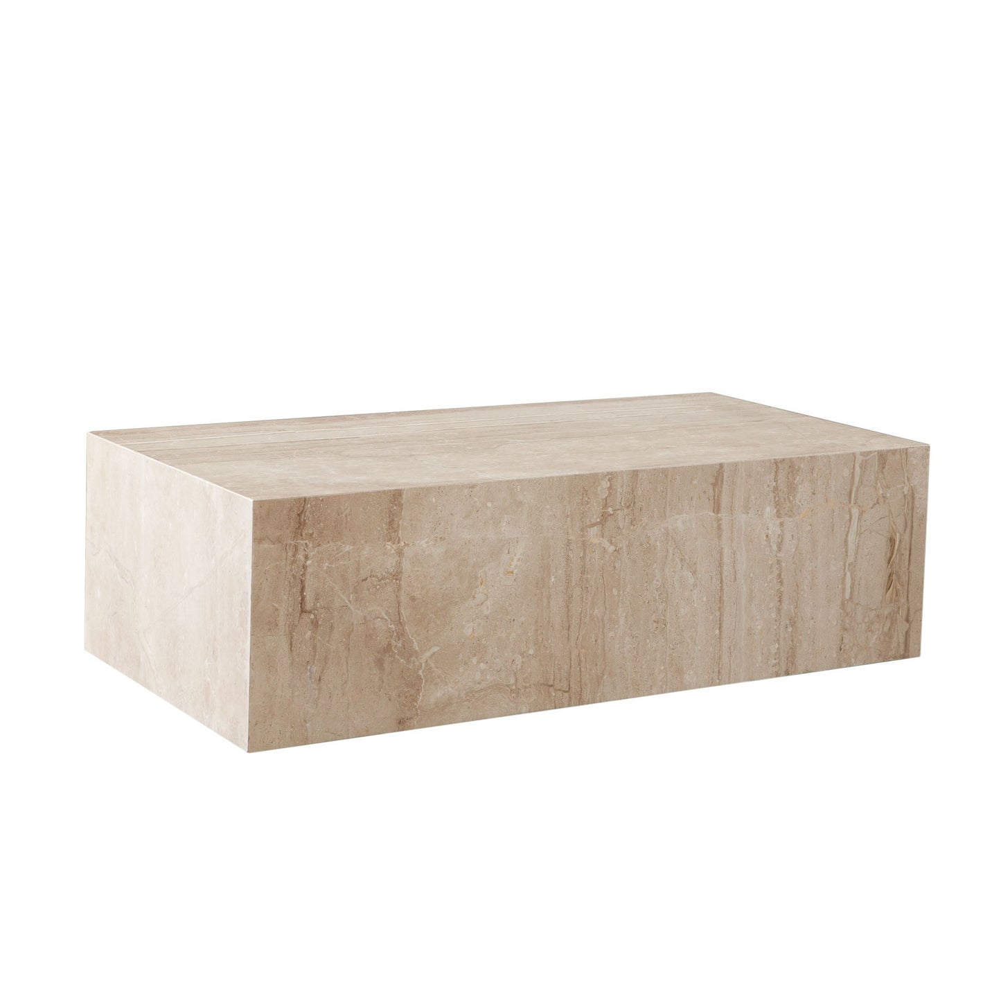 Ark Rectangle Cocktail Table in Genuine Beige Marble by Diamond Sofa