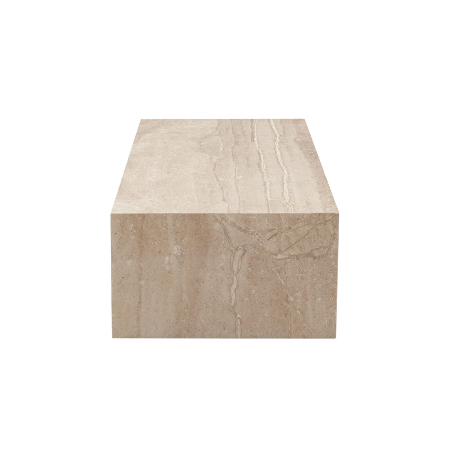 Ark Rectangle Cocktail Table in Genuine Beige Marble by Diamond Sofa