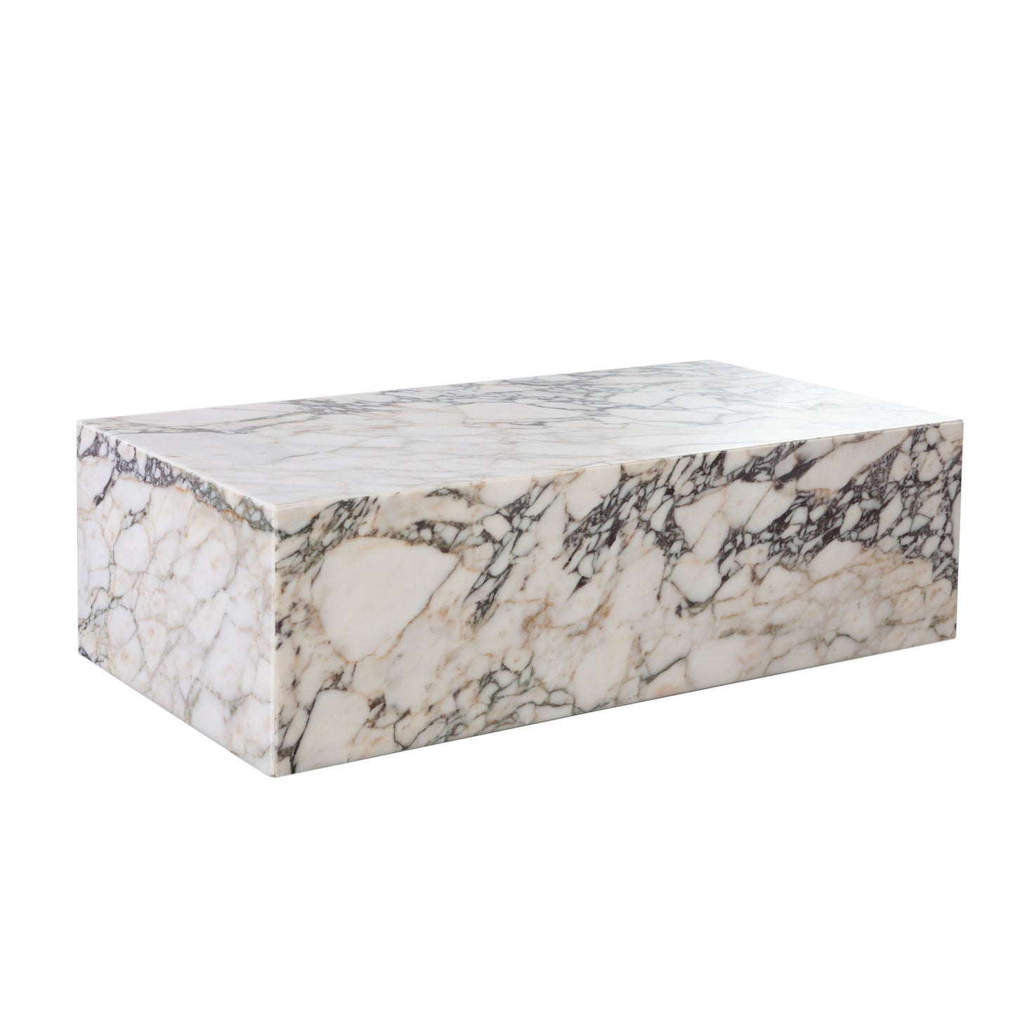 Ark Rectangle Cocktail Table in Genuine Viola Marble by Diamond Sofa