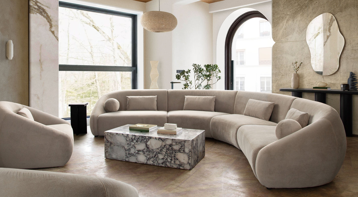 Ark Rectangle Cocktail Table in Genuine Viola Marble by Diamond Sofa