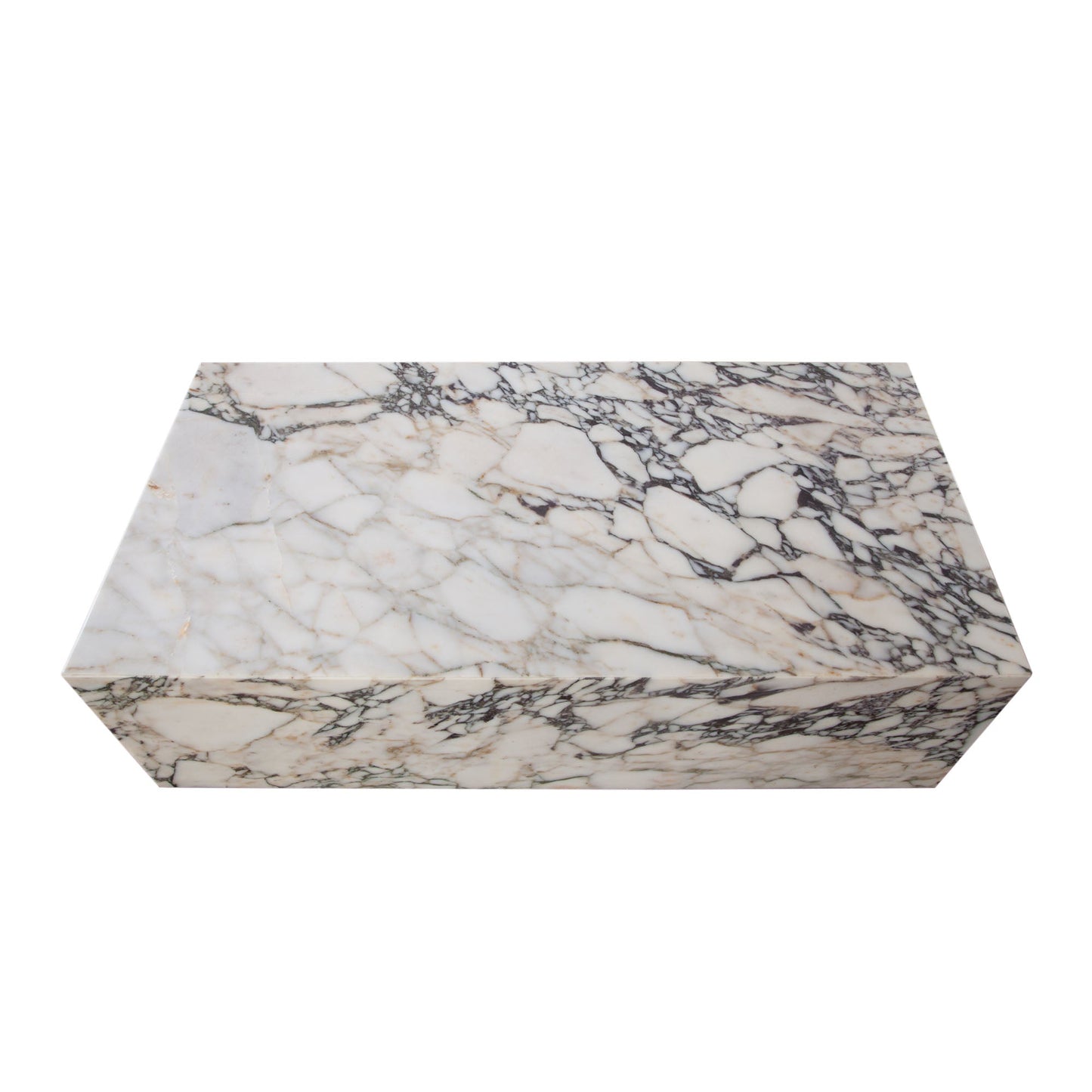 Ark Rectangle Cocktail Table in Genuine Viola Marble by Diamond Sofa