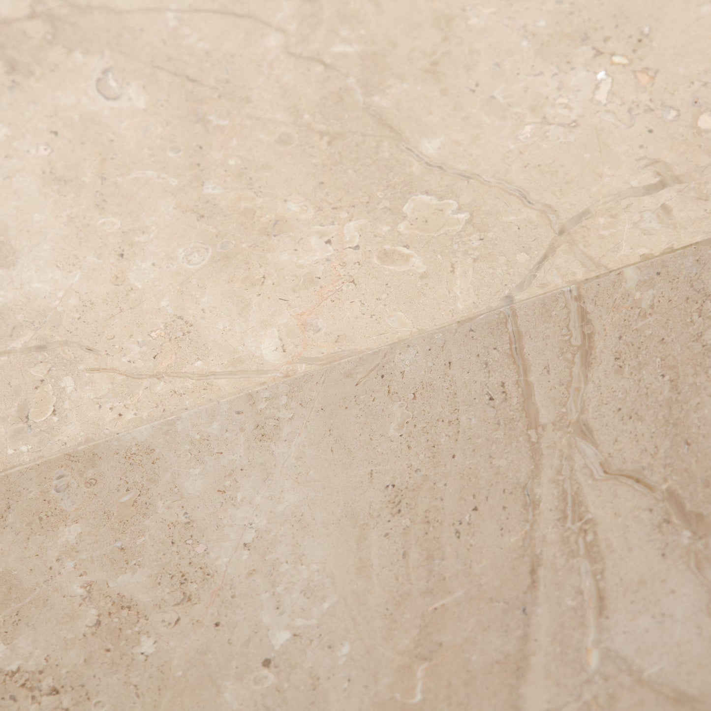Ark Square Pedestal End Table in Genuine Beige Marble by Diamond Sofa