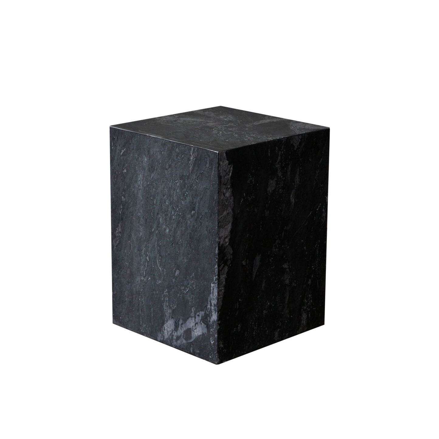 Ark Square Pedestal End Table in Genuine Black Marble by Diamond Sofa