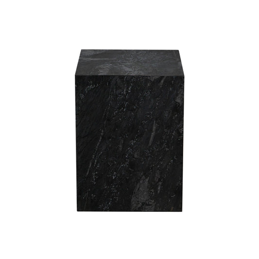 Ark Square Pedestal End Table in Genuine Black Marble by Diamond Sofa