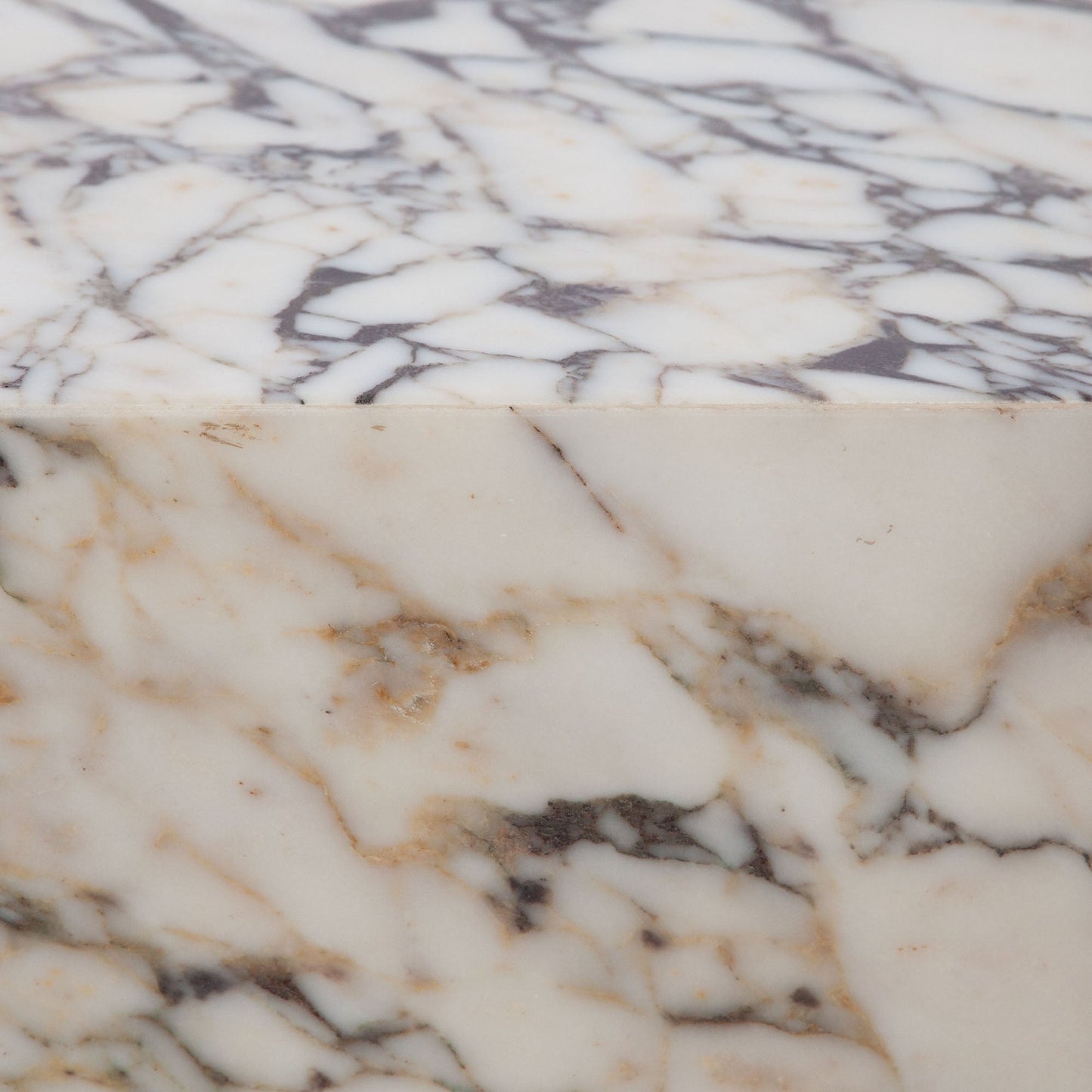 Ark Square Pedestal End Table in Genuine Viola Marble by Diamond Sofa