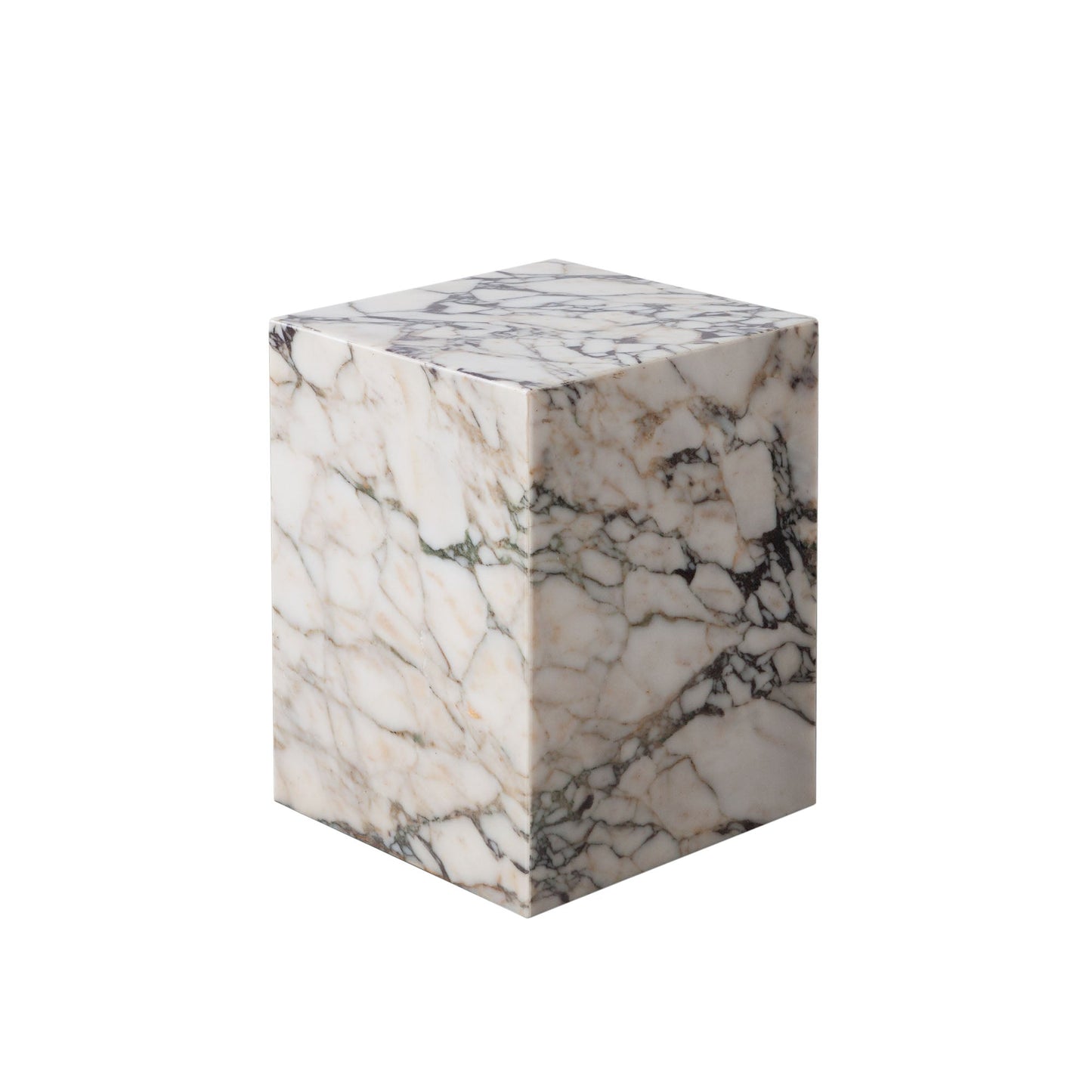 Ark Square Pedestal End Table in Genuine Viola Marble by Diamond Sofa