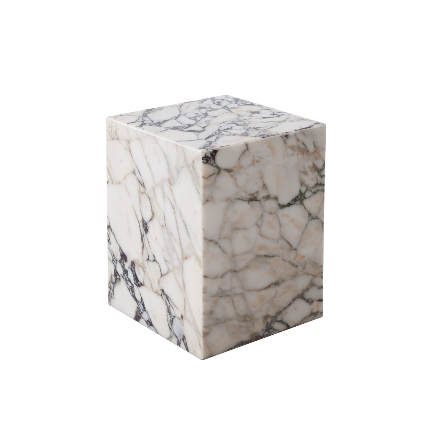 Ark Square Pedestal End Table in Genuine Viola Marble by Diamond Sofa