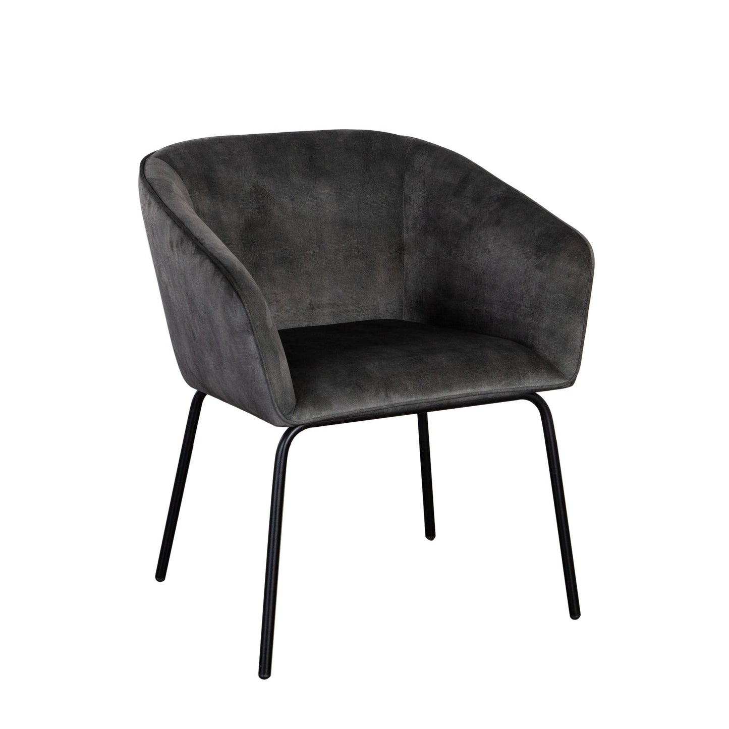 Avery Set of (2) Dining Chairs in Textured Grey Velvet w/ Black Metal Leg by Diamond Sofa